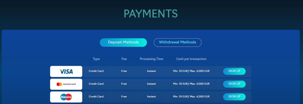 oshi casino deposit methods