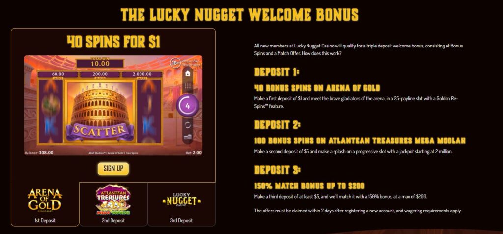 lucky nugget welcome bonus